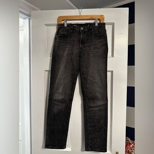 AG - black stone washed - high rise straight crop